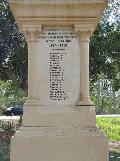 Apple Tree Creek War Memorial - Hotel NSW 1