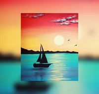 Grab a glass of wine and learn to paint 'Sailboat'